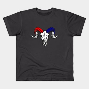 Ram Skull Home of The Free Front and Back designs Kids T-Shirt